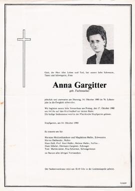 Gargitter Anna geb. Farbmacher G