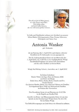 Wanker Antonia geb. Tschernitz G