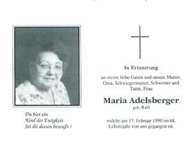 Adelsberger Maria geb. Rabl