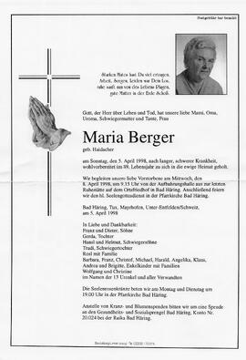 Berger Maria geb. Haidacher