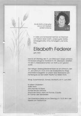 Federer Elisabeth geb. Bridl