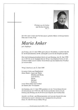Anker Maria geb. Kapfinger G