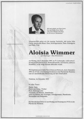 Wimmer Aloisia geb. Hausberger G