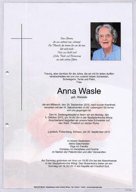 Wasle Anna geb. Weisiele