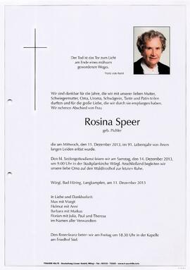 Speer Rosina geb. Pichler G