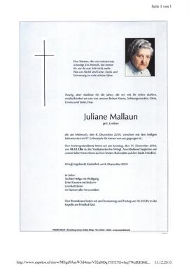 Mallaun Juliane geb. Lindner G