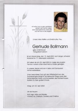 Bollmann Gertrude geb. Lindenbauer