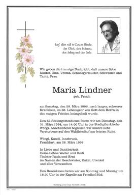 Lindner Maria geb. Frisch G