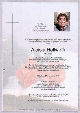 Hallwirth Aloisia geb. König G