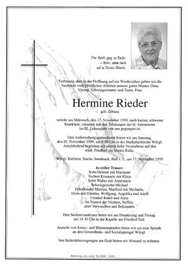 Rieder Hermine geb. Dibiasi G