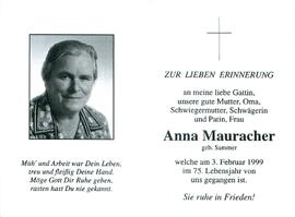Mauracher Anna geb. Sammer