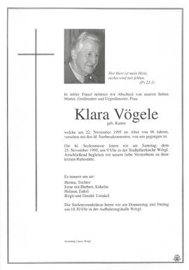 Vögele Klara geb. Karrer G