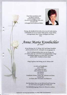 Kronbichler Maria Anna geb. Hauser G