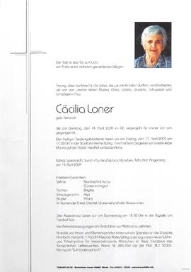 Loner Cäcilia geb. Pernstich G