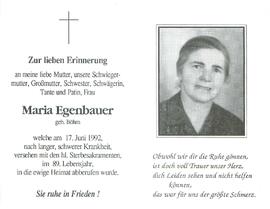 Egenbauer Maria geb. Böhm
