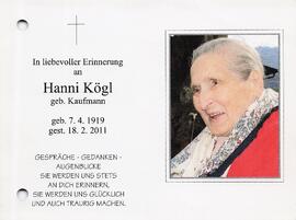 Kögl Hanni geb. Kaufmann
