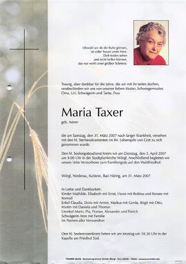 Taxer Maria geb. Astner G