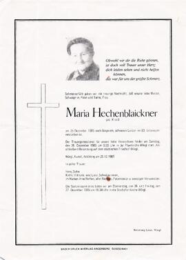 Hechenblaickner Maria geb. Kreidl G