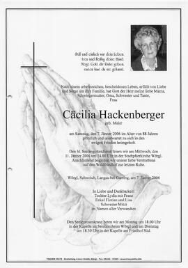 Hackenberger Cäcilia geb. Maier G