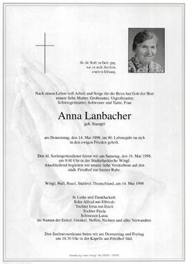 Lanbacher Anna geb. Stampfl G
