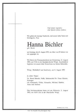Bichler Hanna geb. Brock G