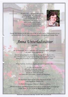 Unterladstätter Anna geb. Adler G