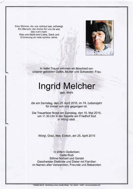 Melcher Ingrid geb. Mehr G