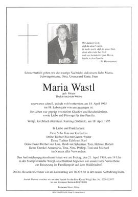 Wastl Maria geb. Meyer G
