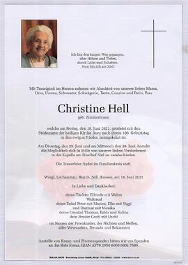 Hell Christine geb. Zimmermann G