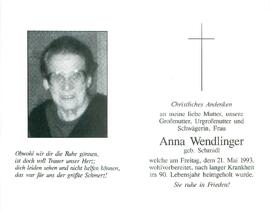 Wendlinger Anna Geb. Schmidl