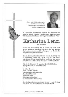 Lenzi Katharina geb. Spieldener G