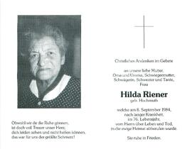 Riener Hilda geb. Hochmuth