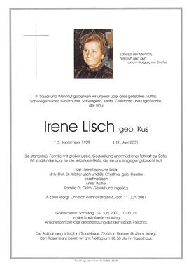 Lisch Irene geb. Kus G