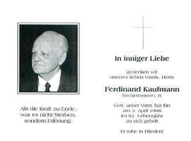 Kaufmann Ferdinand Tischler