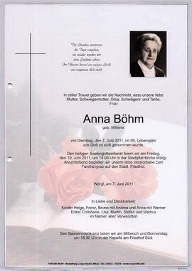 Böhm Anna geb. Mitterer