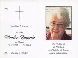 Zingerle Martha geb.Zangerl