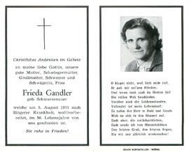 Gandler Frieda geb. Schwarzenauer
