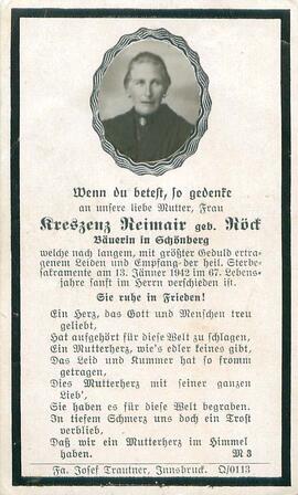 Reimair Kreszenz geb. Röck