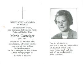 Gasteiger Maria geb. Payr