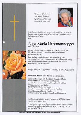 Lichtmannegger Rosa Maria geb. Oberhauser G