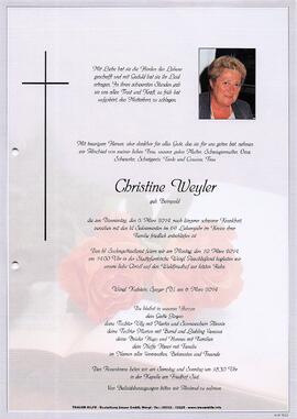 Weyler Christine geb. Beimpold G