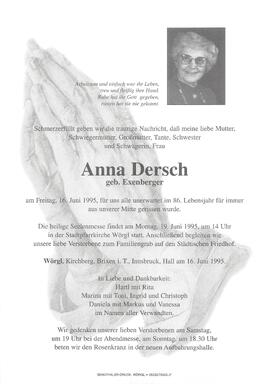 Dersch Anna geb. Exenberger G
