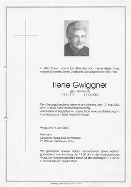 Gwiggner Irene geb. Hochmuth G