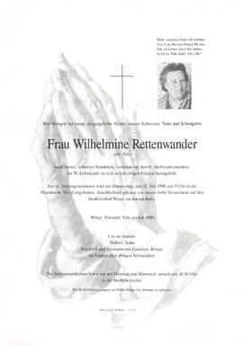 Rettenwander Wilhelmine geb. Pelz G
