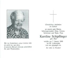 Schipflinger Karoline geb. Paul