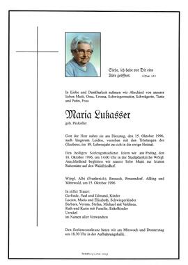 Lukasser Maria geb. Peskoller G