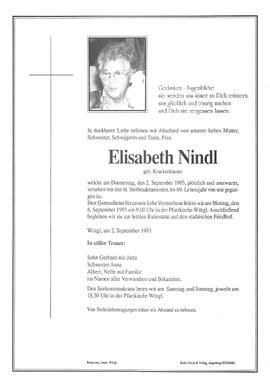 Nindl Elisabeth geb. Kruckenhauser G