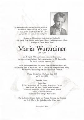 Wurzrainer Maria geb. Ager G