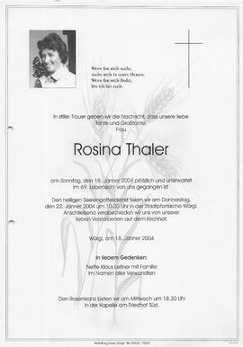 Thaler Rosina G