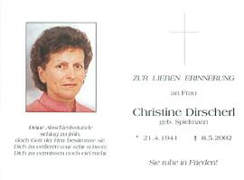 Dirscherl Christine geb. Spielmann